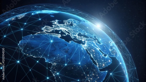 Global Network Connections A Visual Representation of Worldwide Interconnectivity and Data Exchange