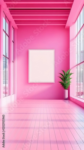 Pink Room with Blank Canvas...