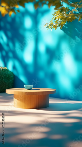 3D Render of Wooden Table w...