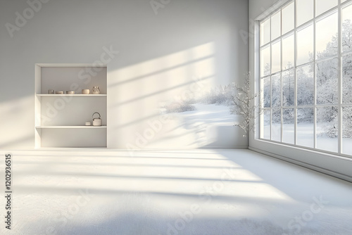 Empty minimalist room with ...