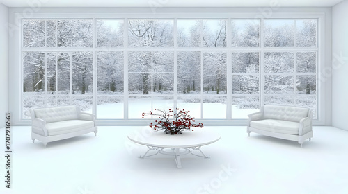 White Room Overlooks Snowy ...