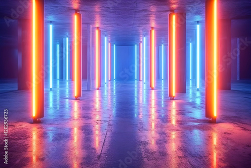 Neon Lights Illuminate a Da...