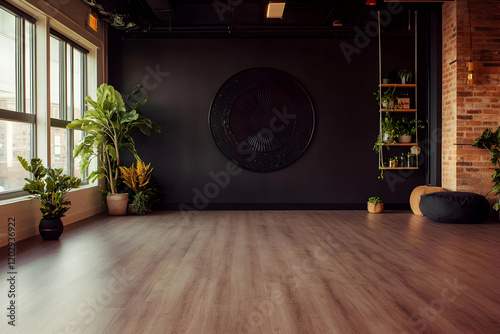 Empty Yoga Studio Interior ...