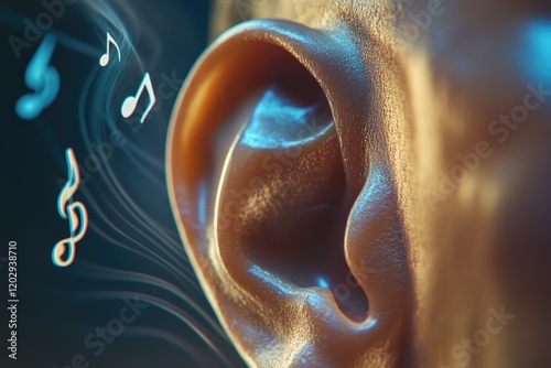 Ear with Music Notes,