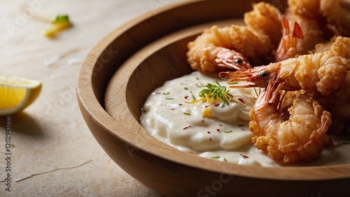 Crispy Fried Shrimps with Creamy Sauce photo