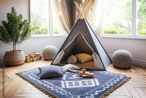 Cozy Kids Room Interior wit...