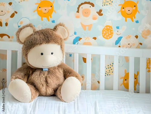 Brown Teddy Bear Sits Peace...