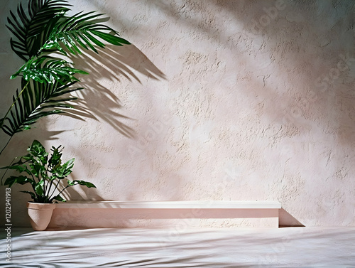 Empty Shelf with Tropical P...