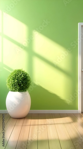 Empty Room Interior with Gr...