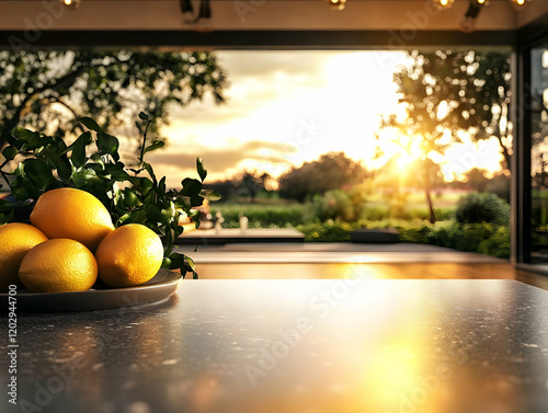 Lemons sit on a table by a ...