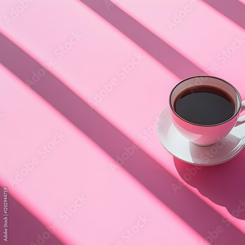 Pink Coffee Cup Sits on Pin...