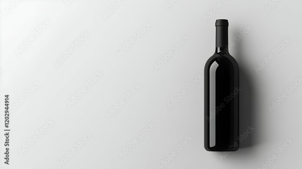 Black Wine Bottle 3D Illustration Black Wine Bottle 3D Illustration