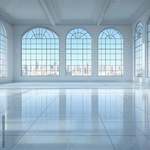 Empty Room Shows City Skyli...