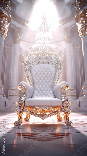 Ornate Throne Stands Majest...