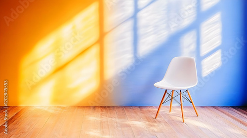 White chair sits elegantly ...