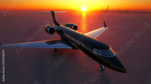 Private Jet on Water at Sun...