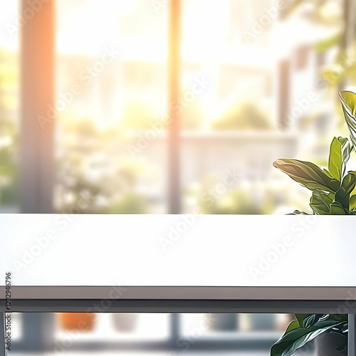 White Table Top with Blurre...