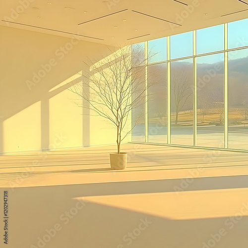 A Potted Tree Stands in a S...