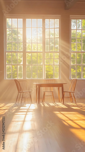 Sunlit Room with Table and ...