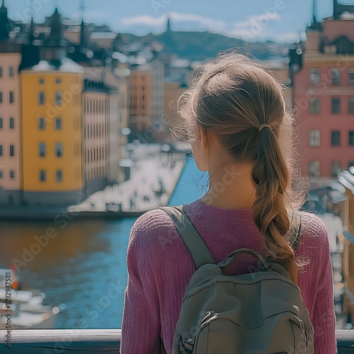 Young Woman with Backpack A...