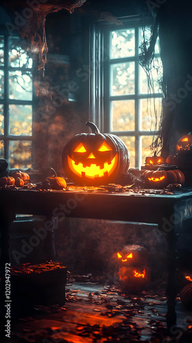 Glowing Jack-o'-lanterns il...