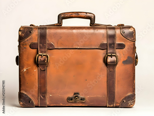 Old Worn Leather Suitcase S...