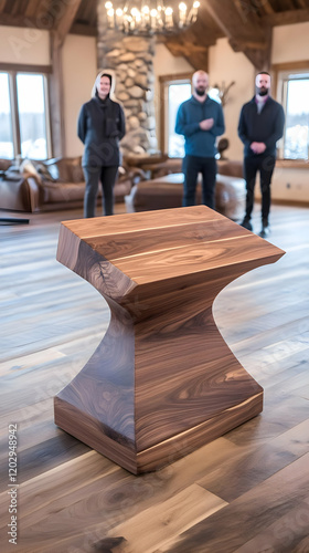 Sculptural Wooden Stool Sta...