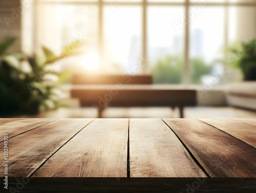 Empty Wooden Table Presents...