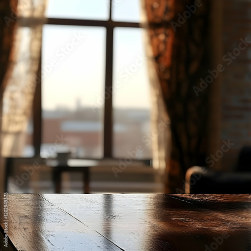 Empty Wooden Table Presents...