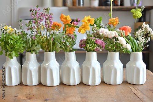 Stunning Floral Arrangement in White Vases