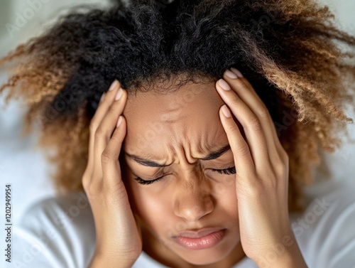Woman covering her head