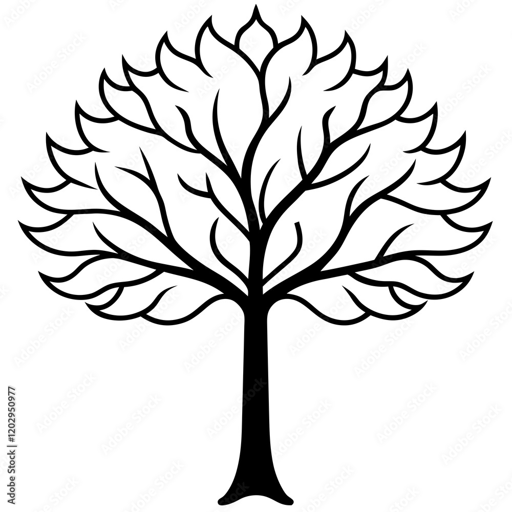 Obraz premium Stylized Tree Silhouette Vector Design