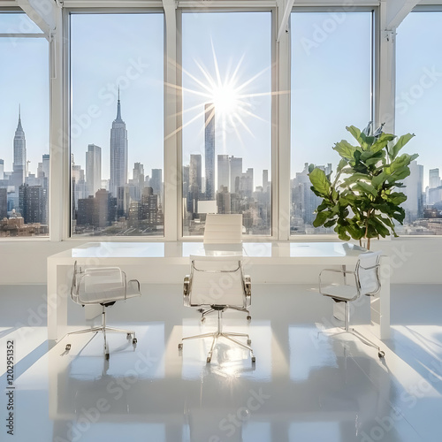 Modern white office interio...