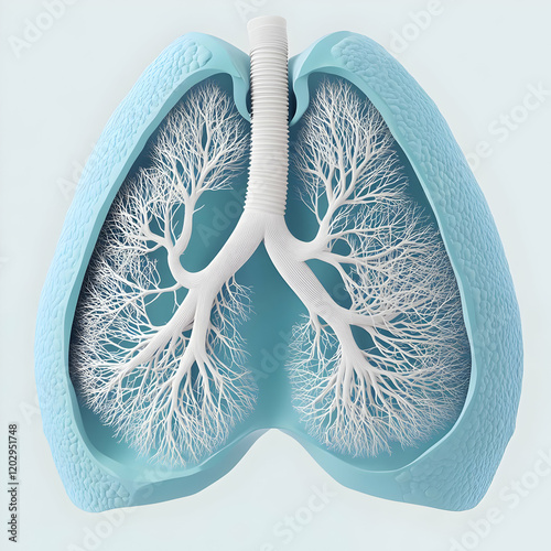 3D Illustration of Human Lu...