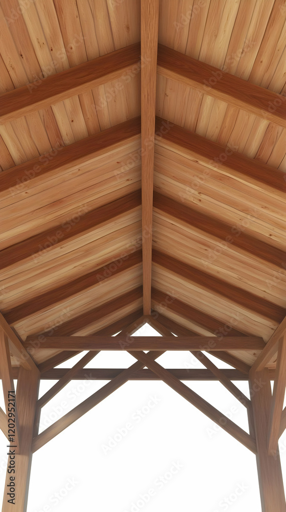Wooden Roof Structure with Beams and Planks Creates a Sturdy and Elegant Architectural Design Wooden Roof Structure with Beams and Planks Creates a Sturdy and Elegant Architectural Design