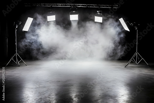 Empty Stage Illuminates wit...