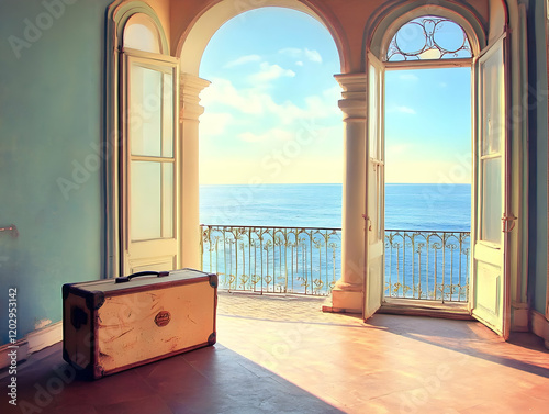 Vintage Suitcase Sits in Ro...