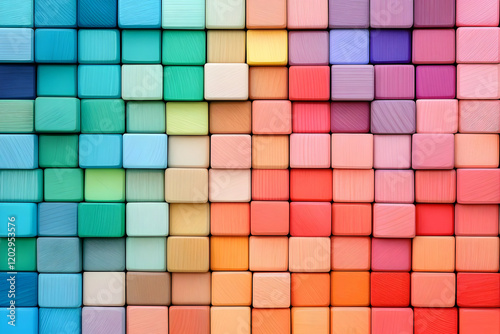 Colorful Wooden Cubes Form ...