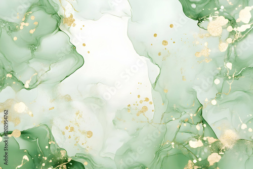 Abstract Green and Gold Alc...