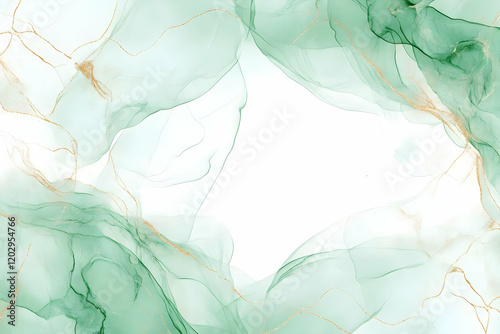 Abstract Green and Gold Alc...