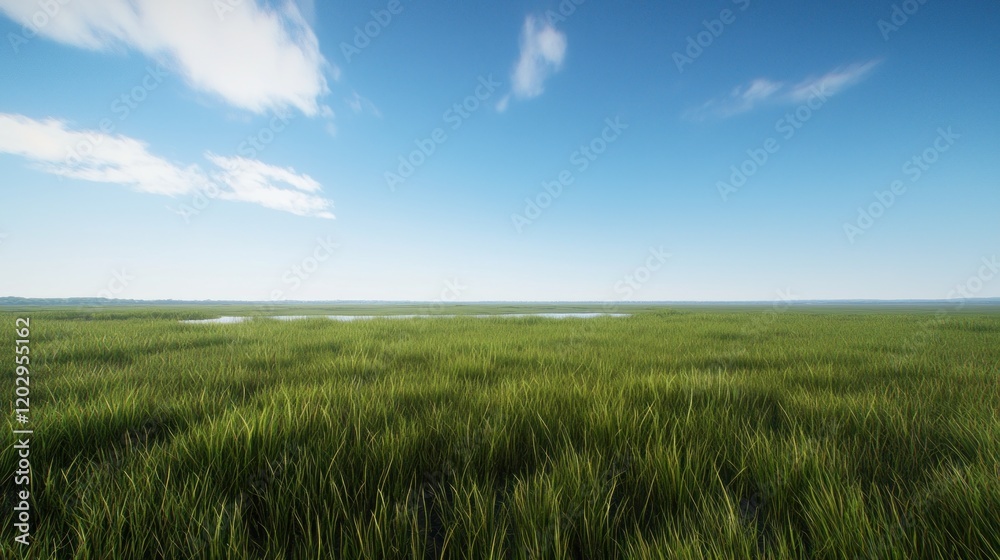 Vast Green Marsh Landscape Vast Green Marsh Landscape