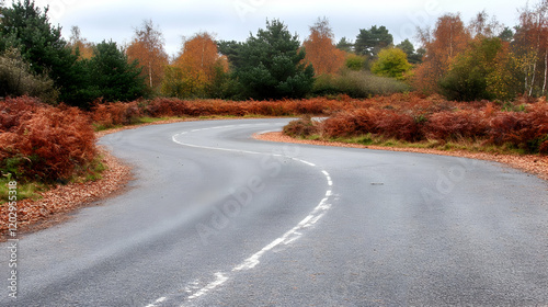 Winding Road Curves through...