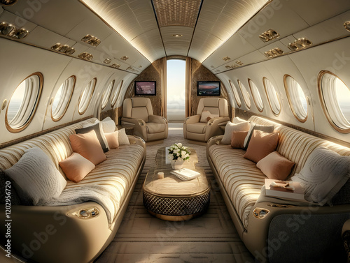 Luxurious Private Jet Inter...