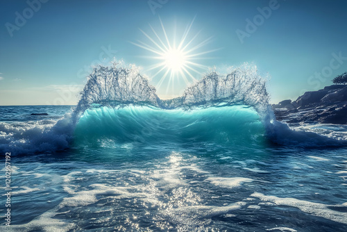 Turquoise Ocean Wave Crashe...