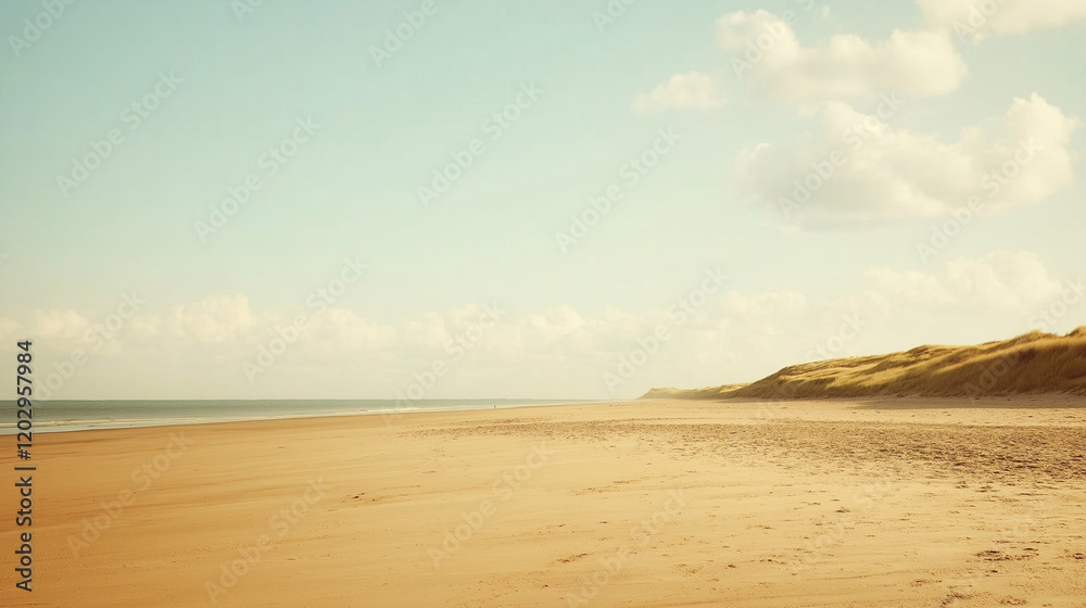 Tropical Sandy Beach with Soft Blue Ocean Waves and Clear Water Tropical Sandy Beach with Soft Blue Ocean Waves and Clear Water