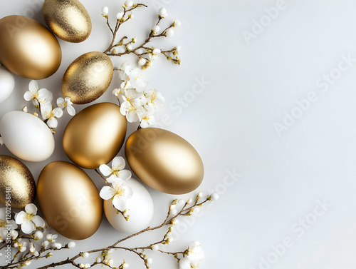 Golden and White Eggs Adorn...