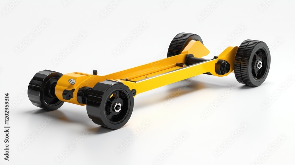 Fototapeta premium Yellow camera slider on white background, studio shot