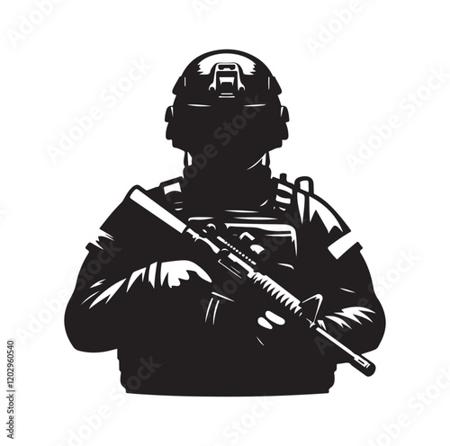 Soldier silhouette vector illustration