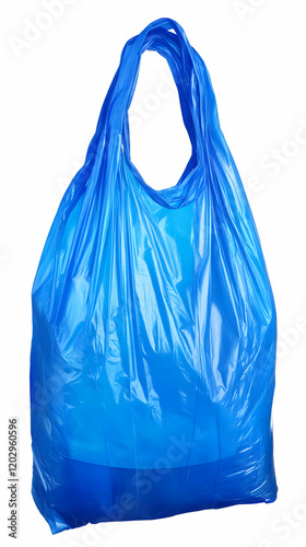 Blue Plastic Bag Stands Upr...