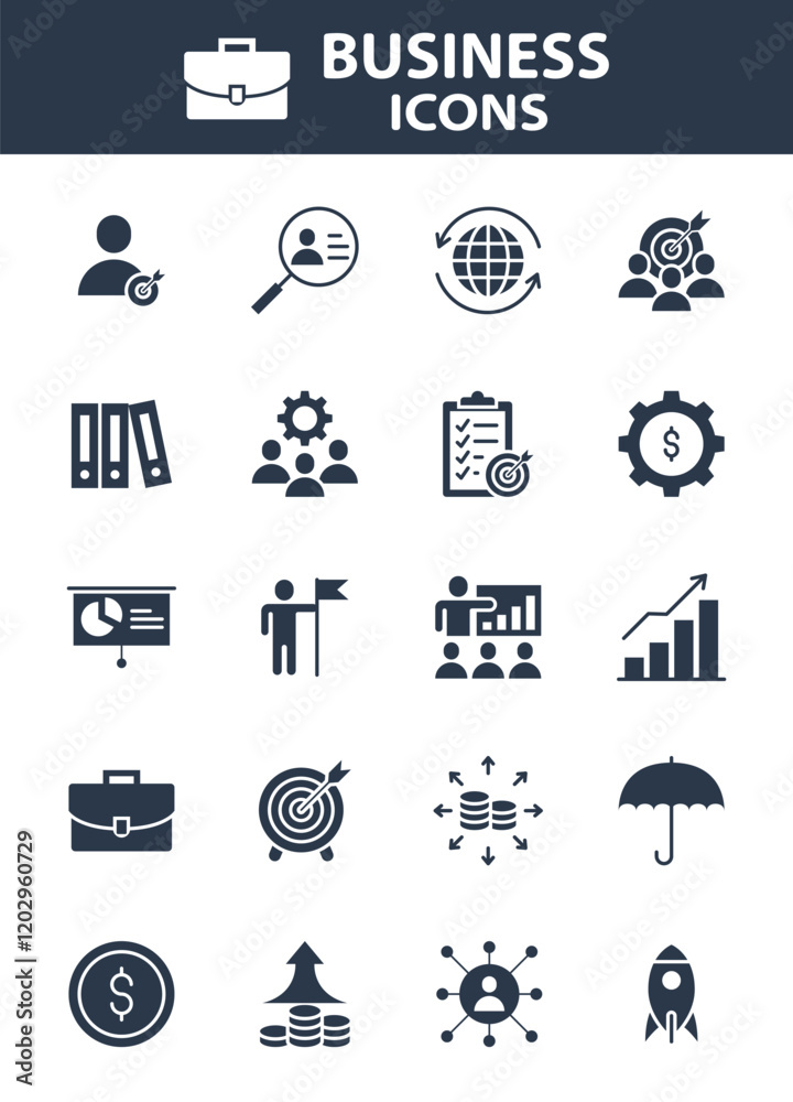 Fototapeta premium set of business icons, management, workplace